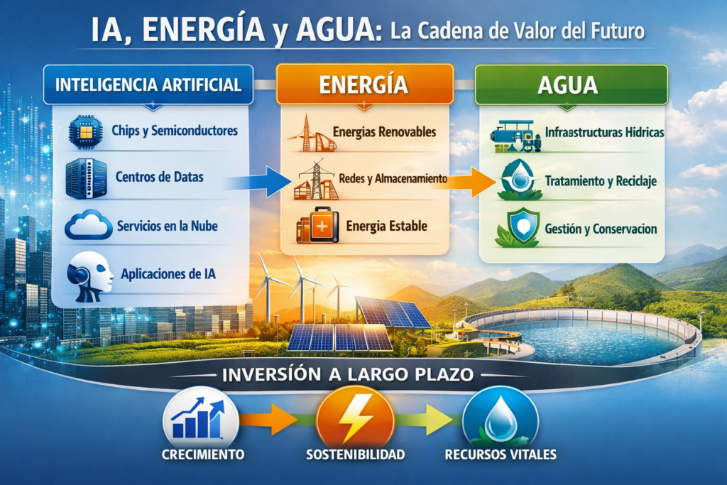 La cadena de valor del futuro, IA e inteligencia artificial mas agua.